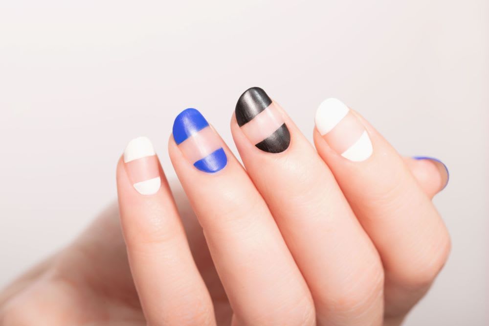 Try a Negative Space Striped Manicure to Up Your Nail Game This Season ... Try a Negative Space Striped Manicure to Up Your Nail Game This Season ...
